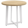 HOMCOM Mesa de Cozinha Redonda para 4 Pessoas Moderna com Tampo de Madeira e Base de Aço Cruzada Ø80x75 cm Carvalho
