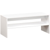HOMCOM Mesa de Centro Mesa Auxiliar con Compartimento Abierto Mesa de Café 100x40x41,5 cm Blanco Brillante