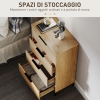 Cassettiera 4 Cassetti HOMCOM - Design Moderno, Effetto Legno, Antiribaltamento, Dimensioni 62x35x105 Cm