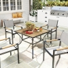 LIFERUN Tavolo da Giardino in Alluminio WPC, Tavolo Rettangolare da Pranzo per Esterno, Tavolo da Balcone, Resistente alle Intemperie, Elegante e Classico, 110x70 cm, Nero