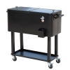 Outsunny Enfriador de Bebidas de Acero con Ruedas Abridor de Botellas y Drenaje para Exterior Patio y Jardín 75,7 L Negro