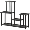 Outsunny Support à plantes à 4 niveaux pour intérieur et extérieur étagère plante en métal pour jardin, terrasse, balcon, noir