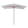 Outsunny Sombrilla de Jardín 295x200x255cm con Mástil de Madera Varillas de Bambú y Polea Parasol Rectangular para Terraza Blanco