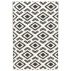 Outsunny Alfombra de Exterior Reversible 182x274 cm con Patrón Geométrico Impermeable con Bolsa Blanco y Negro