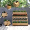 Outsunny Fioriera In Legno A 4 Livelli, Rialzata Con Fori Drenaggio E Tessuto Non Tessuto, Per Colture E Fiori, 80x45x142 Cm, Arancione