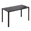 HOMCOM Mesa de Cocina de Cristal para 4-6 Personas con Patas de Metal Multifuncional para Cocina Salón 120x60x75 cm Negro