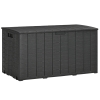 Outsunny Baúl de Exterior 366L Arcón para Jardín de Plástico de Doble Pared con Ruedas y Asas 122,4x62x64,5 cm Negro
