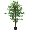 HOMCOM Planta Artificial con Troncos Naturales 150 cm Ficus Sintética con 882 Hojas Decoración para Hogar Verde