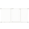 PawHut Barrera de Seguridad Extensible con Cierre Automático y Sistema de Doble Bloqueo Metal 74-147,5x76,2 cm Blanco