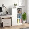 HOMCOM Armoire Bureau 2 Portes Coulissantes 80x40x120cm - 2 Étagères, Verrouillable, Noir, Panneaux Particules