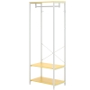 HOMCOM Bodenstehender Garderobenständer 2-in-1 mit 2-stufigem Regal, aus Stahl und Spanplatte, 60x40x167,5 cm