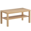 HOMCOM Mesa de Centro Moderna Mesa Baja con 2 Estantes de Almacenamiento Mesita para Salón Carga 20 kg 90x45x44,5 cm Natural