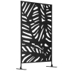 Outsunny Panneau brise vue décoratif extérieur noir à motif végétal en métal - 122 x 45 x 198 cm