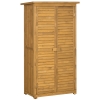Outsunny Garden Wood Storage Shed Fir Wood Shutter Tool Cabinet Door Lockable