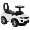 HOMCOM Quad Correpasillos Niño 1-3 Años Coche sin Pedales para Bebé Juguete Andador Estilo Carrera con Orador Volante Compartimiento Oculto 62x28x41,5cm Blanco