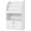 ZONEKIZ Raft pentru jucării pentru copii cu bibliotecă și dulap din lemn, 60x29.5x100cm, alb