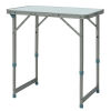 Outsunny Table Pliante Table de Camping Table de Jardin Hauteur réglable Aluminium MDF Blanc