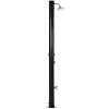 Outsunny Duche Solar de Jardim 20L Duche de Exterior com Cabeçal Redondo Torneira de Água Quente Máximo 60℃ 15,5x15,5x222 cm Preto