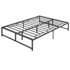 HOMCOM Bettgestell Doppelbett 140 x 190 cm, Doppelbett für 2 Personen aus Stahl, Höhe 31 cm mit Stauraum, Lattenrost, schwarz
