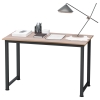 HOMCOM Mesa de Escritorio con Marco de Acero y Patas Ajustables Mesa de Estudio para Oficina Hogar 120x60x76 cm Negro y Natural