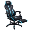 Vinsetto Silla Gaming con Reposapiés Retráctil Silla de Oficina Giratoria Reclinable con Reposacabezas y Altura Ajustable 65x65x119-129 cm Negro y Azul