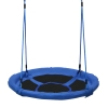 HOMCOM Columpio Infantil tipo Nido Columpio Redondo de Árbol para +3 Años Carga 100 kg Interior y Exterior Ø100x180 cm Azul