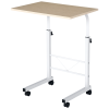 HOMCOM Table roulante de lit canapé table pour ordinateur table informatique dim. 60L x 40l x 68-78H cm hauteur réglable 4 roulettes blanc érable