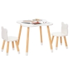 HOMCOM Mesa y Sillas Infantil de Madera Muebles Infantiles para Sala de Juego y Dormitorio de Niños Natural y Blanco