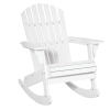 Outsunny Fauteuil de Jardin Adirondack à Bascule Rocking Chair Style néo-rétro Assise Dossier Ergonomique Bois Sapin traité Peint Blanc