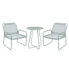 Outsunny Conjunto de Muebles de Jardín de 3 Piezas con Marco de Acero Reposabrazos y Almohadillas Ajustables para los Pies Verde
