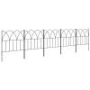 Outsunny Set de 5 Vallas Decorativas para Jardín de Metal 205x45,5 cm Combinación Libre Barrera para Animales Negro