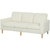 HOMCOM Dreisitzer-Sofa aus Rip-Vorvelvet mit Federkissen und gepolsterter Sitzfläche, 192x80x84,5cm, beige