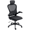HOMCOM Cadeira de Escritório Giratória com Altura Ajustável Apoio para a Cabeça e Suporte Lombar Ajustáveis 58x63x115-125 cm Preto