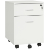 Vinsetto Cajonera de Oficina con Ruedas Mueble Archivador con 2 Cajones para Documentos en Tamaño A4 Cerradura 40x49x58 cm Blanco