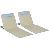 Outsunny Lot de 2 tapis de plage pliants avec dossier réglable 5 positions, appui-tête, tissu Oxford, sac de transport