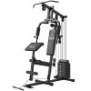 HOMCOM Stazione Fitness Multifunzione Power Tower con Pesi fino 45kg e Panca Imbottita, 135x103x210cm