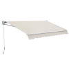 Outsunny Toldo de Pared Apertura Manual de Aluminio y Poliéster UV50+ para Exterior con Manivela 200x295 cm Blanco Crema