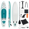 Outsunny Tabla de Paddle Surf Hinchable 320x76x15 cm Plegable con Remo de Aluminio Ajustable Desmontable Bolsa de Transporte y Accesorios Completos Blanco y Turquesa