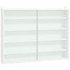 HOMCOM Vetrinetta Moderna per Collezionismo 5 Ripiani, Bacheca Portaoggetti con Mensole Regolabili, 80x9.5x60cm, Bianco