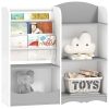 ZONEKIZ Scaffale Portagiochi per Bambini con Ripiani in Legno, 85x26x84cm, Grigio