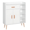 HOMCOM Aparador Buffet Armario Gabinete Consola Mueble Multiusos de Comedor Salón Baño Pasillo 80x29.5x96cm