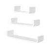 HOMCOM Set of 3 Wall Shelf, U Shape Floating Shelves, Wall Mounted Shelves for Bedroom, Living Room, White