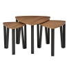 HOMCOM 3er Set Couchtisch, Stapeltisch, Beistelltisch, Kaffeetisch, Satztisch, MDF, Natur+Schwarz, 56 x 54,2 x 45,5 cm/42 x 43,8 x 43 cm/36 x 34 x 41 cm
