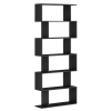 HOMCOM Estanteria Libreria 6 Estantes Madera Forma S 80x24x191 cm Estantes Color Negro