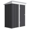 Outsunny Metal Garden Shed, Outdoor Lean-to Shed for Tool Motor Bike, with Adjustable Shelf, Lock, Gloves, 5'x3'x6',  Dark Grey