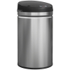 HOMCOM Cubo de Basura Cocina Automático 30 L Sensor Infrarrojo Cierre Automático Antihuellas Acero Inoxidable Plata