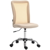 Vinsetto Scaun de birou ergonomic înălțime reglabilă picior cromat rotativ 360° îmbrăcăminte material textil bej