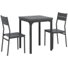 HOMCOM Three-Piece Minimal and Compact Dining Set, Grey Wood Effect