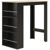 HOMCOM Tavolo Alto da Bar con 3 Ripiani, Struttura in Legno, Stile Moderno 112x57x106 cm Nero e Naturale