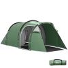 Outsunny Tent voor 3-4 personen 190T tunneltent kampeertent glasvezel donkergroen